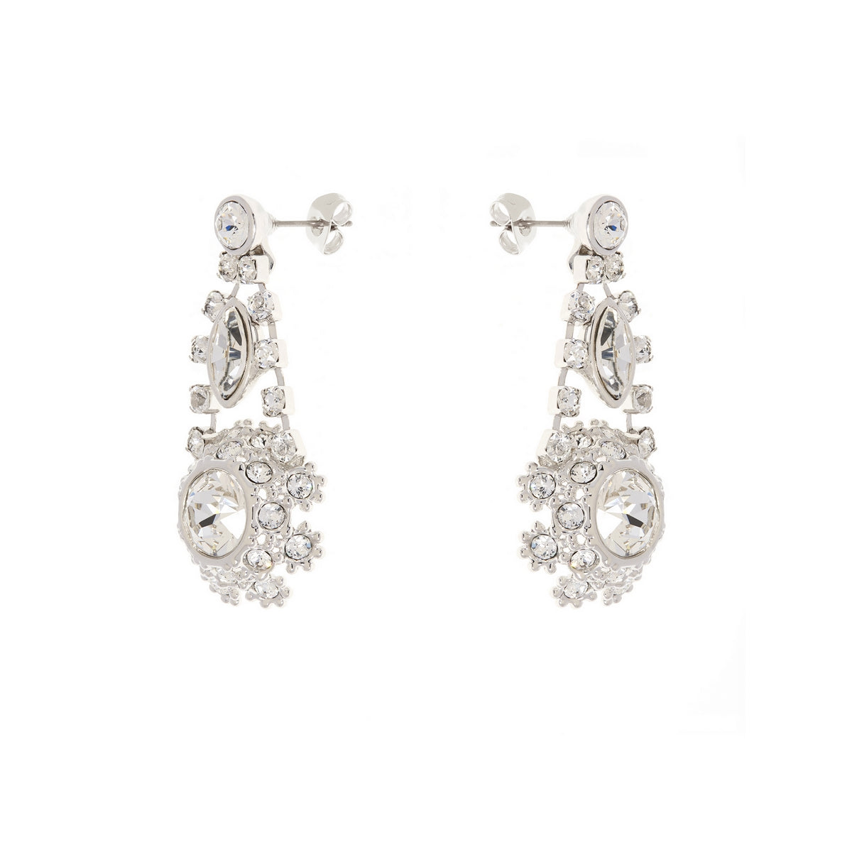 somaa: crystal daisy lace earring silver/crystal