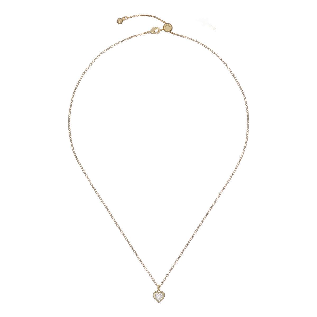 ted baker hannela: crystal heart pendant gold & clear crystal