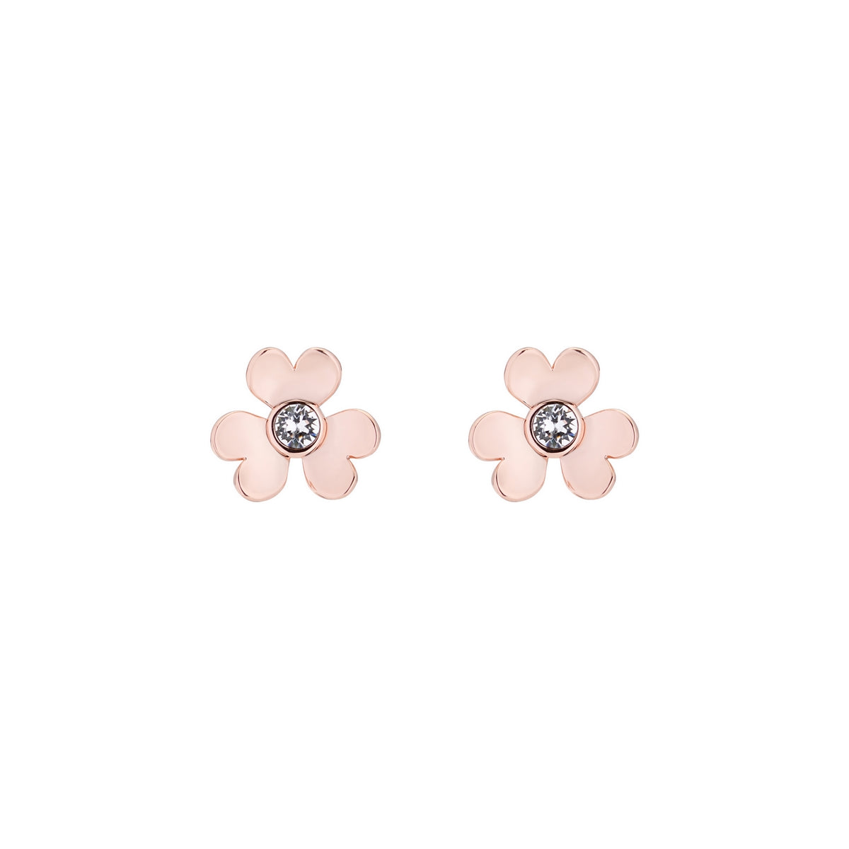 hansila: heart blossom stud earring rose gold/crystal
