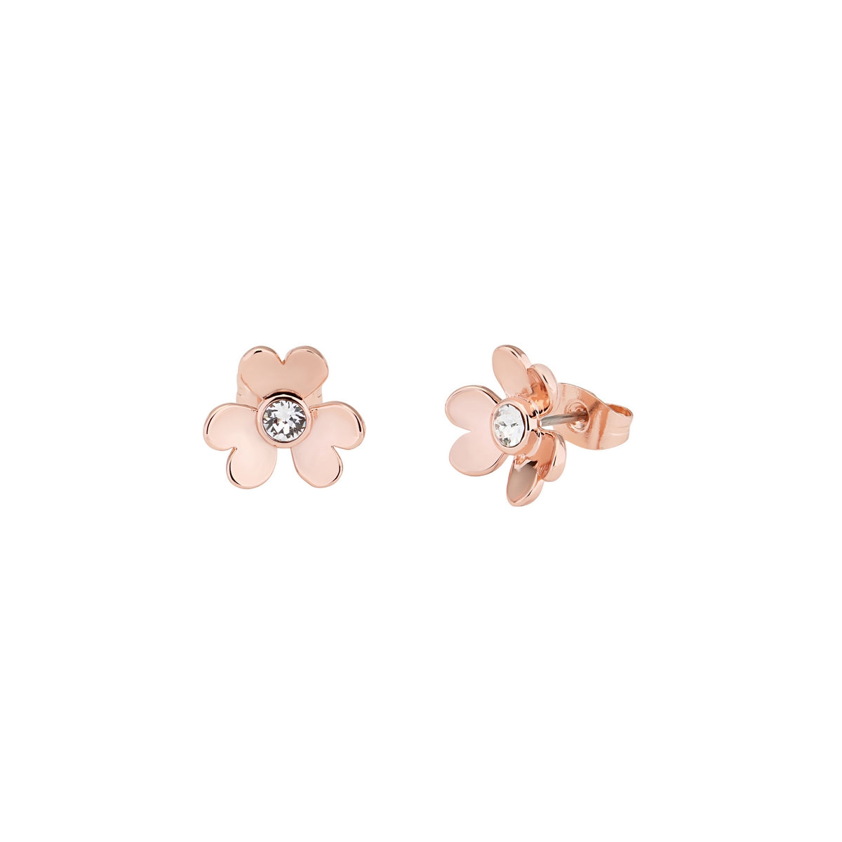 hansila: heart blossom stud earring rose gold/crystal
