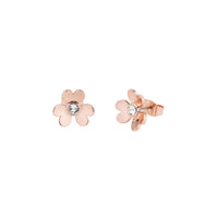 hansila: heart blossom stud earring rose gold/crystal