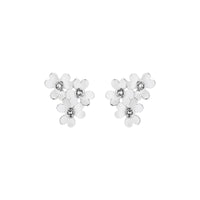 harela: heart blossom clip earring silver/crystal