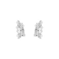 harela: heart blossom clip earring silver/crystal