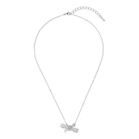 dameka: ribbon bow pendant silver/crystal