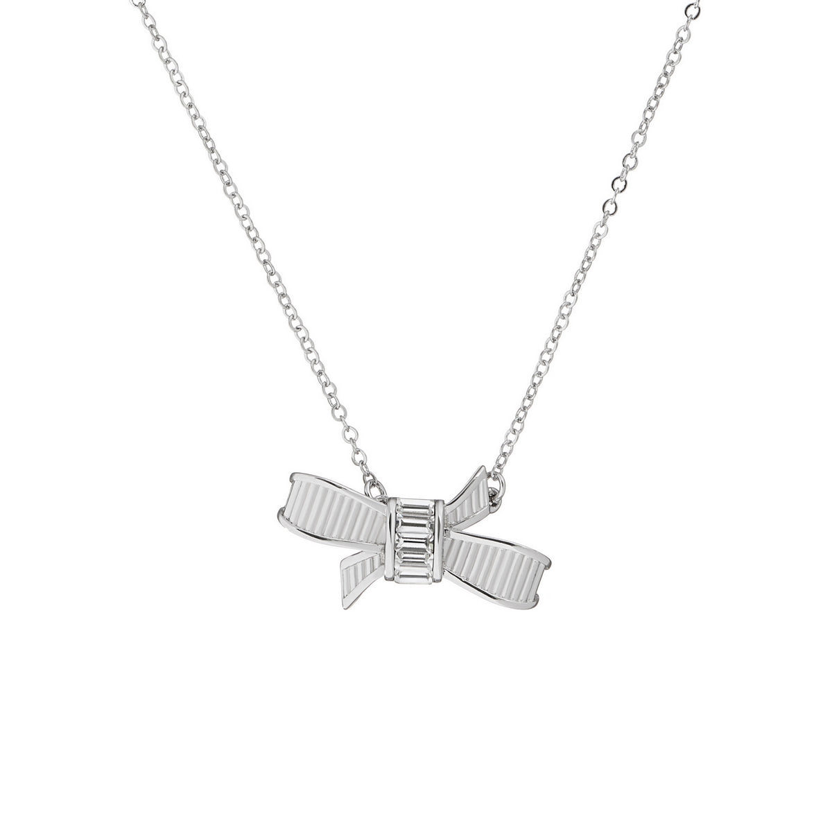 dameka: ribbon bow pendant silver/crystal