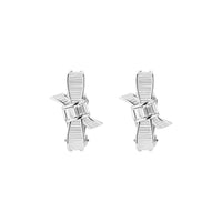 dalika: ribbon bow clip earring silver/crystal