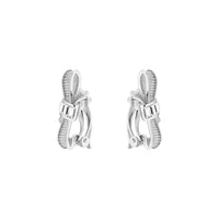 dalika: ribbon bow clip earring silver/crystal