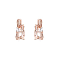 dalika: ribbon bow clip earring rose gold/crystal