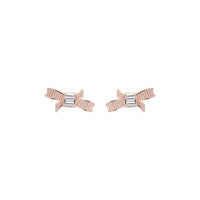 deljcia: mini ribbon bow stud earring rose gold/crystal