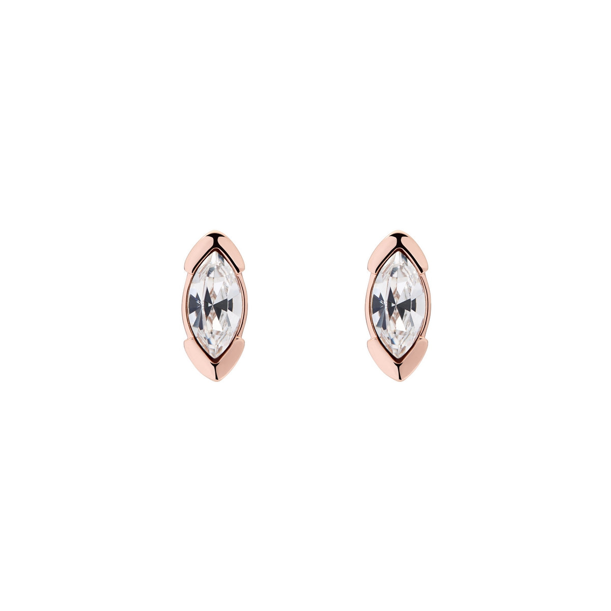 iclyn: arctic crystal stud earring rose gold