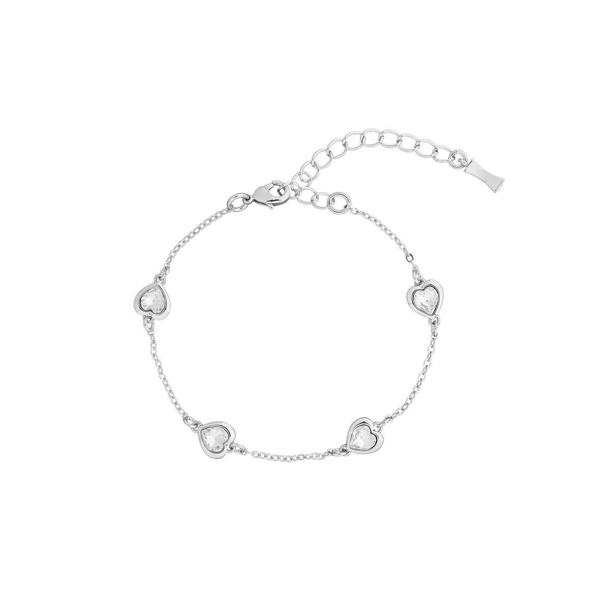 heniee: swarovski crystal heart bracelet silver