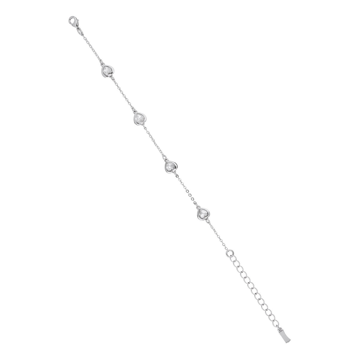 heniee: swarovski crystal heart bracelet silver