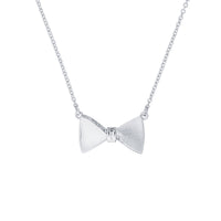 ted baker- crystal tux bow silver pendant