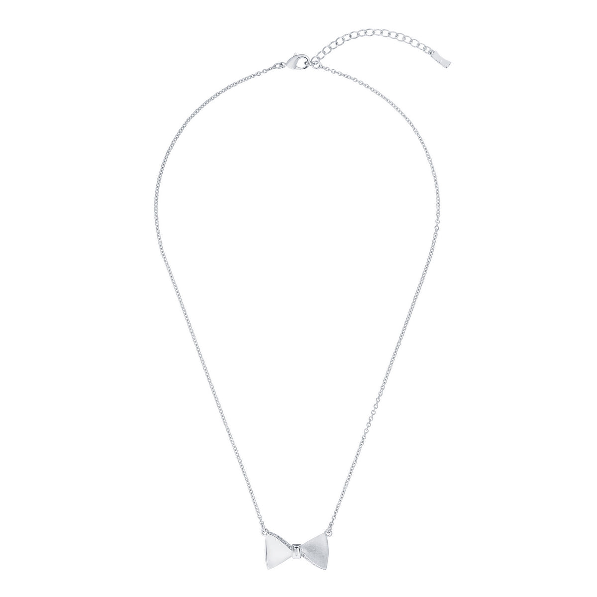 ted baker- crystal tux bow silver pendant