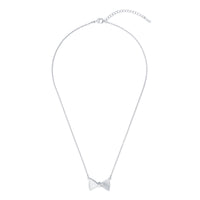 ted baker- crystal tux bow silver pendant