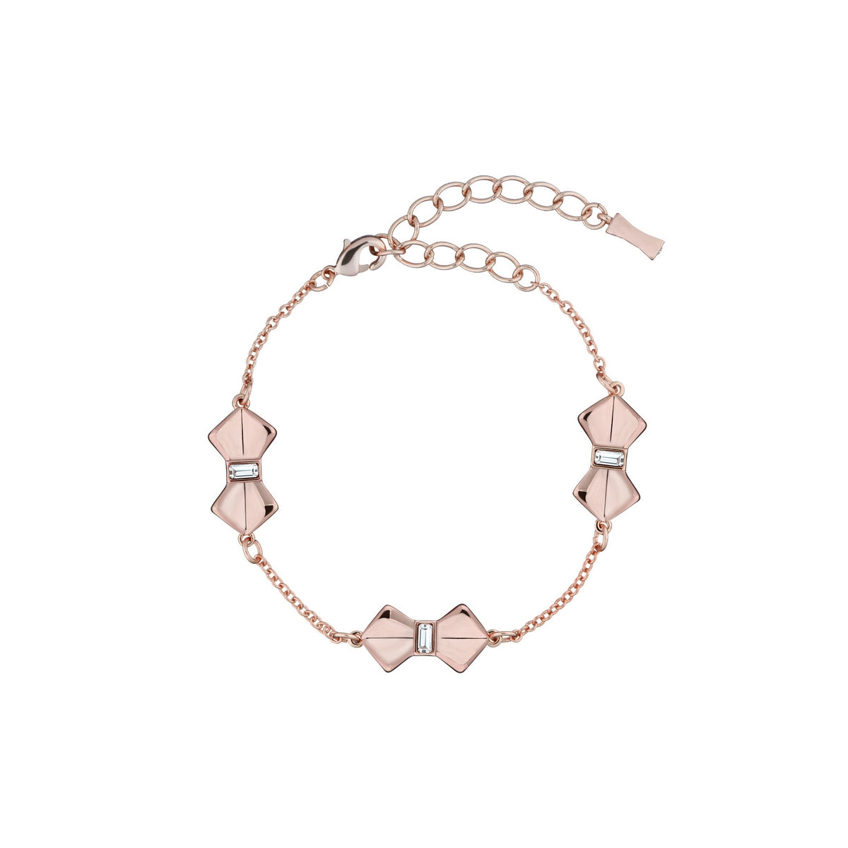ted baker-: solitaire bow bracelet rose gold