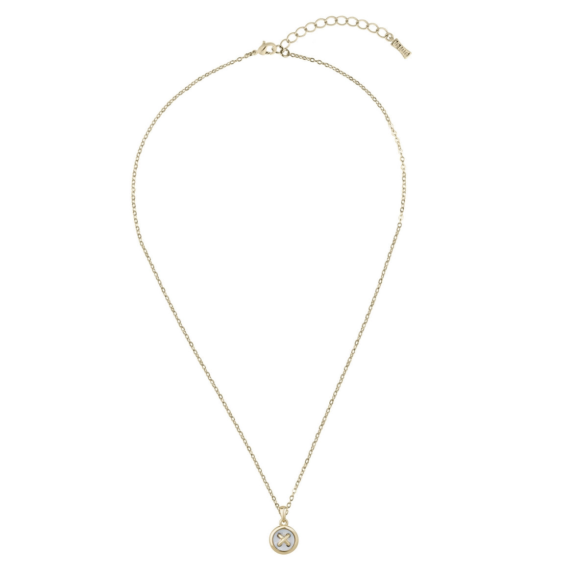 blenra: mother of pearl pendant button pale gold
