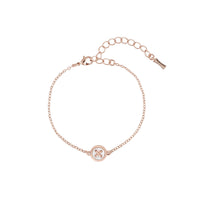 brenna: mother of pearl bracelet button rose gold
