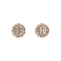 ted baker-dolly mix round glitter rose gold stud earring