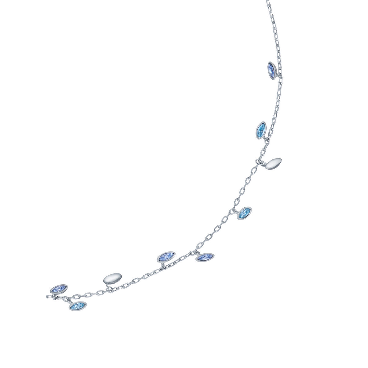 ted baker-crystal vine choker silver blue crystal