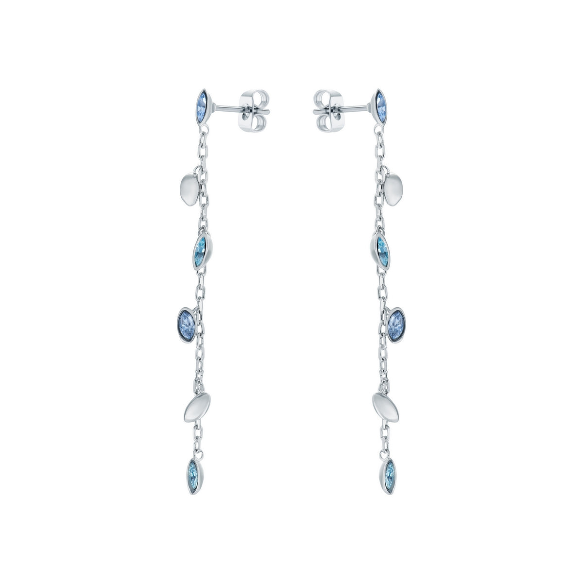 ted baker-crystal vine drop earrings silver blue crystal