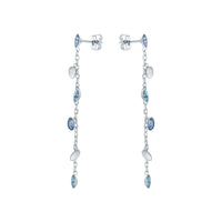 ted baker-crystal vine drop earrings silver blue crystal