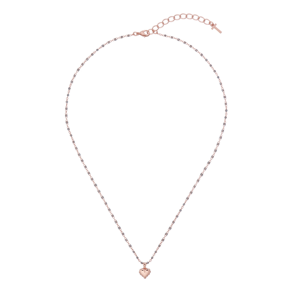 ted baker: sparkle heart enamel chain pendant rose gold silver glitter
