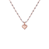 ted baker: sparkle heart enamel chain pendant rose gold silver glitter
