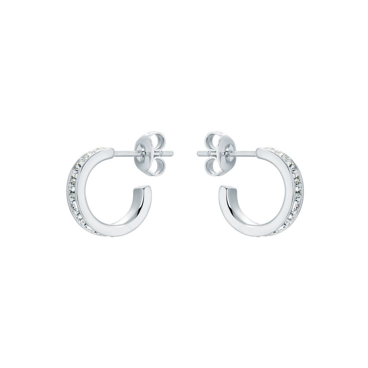 ted baker: nano hoop huggie earring silver clear crystal