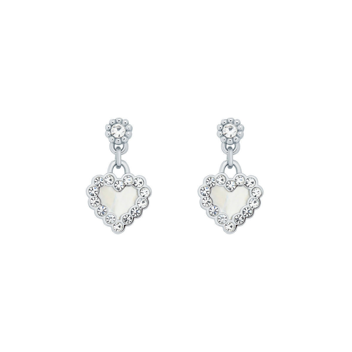 ted baker pearly heart silver drop earring