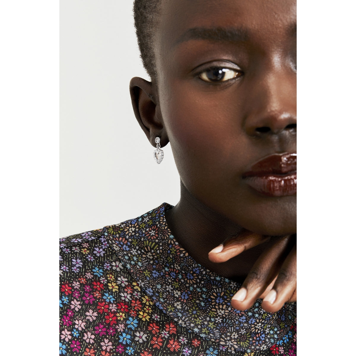 ted baker pearly heart silver drop earring