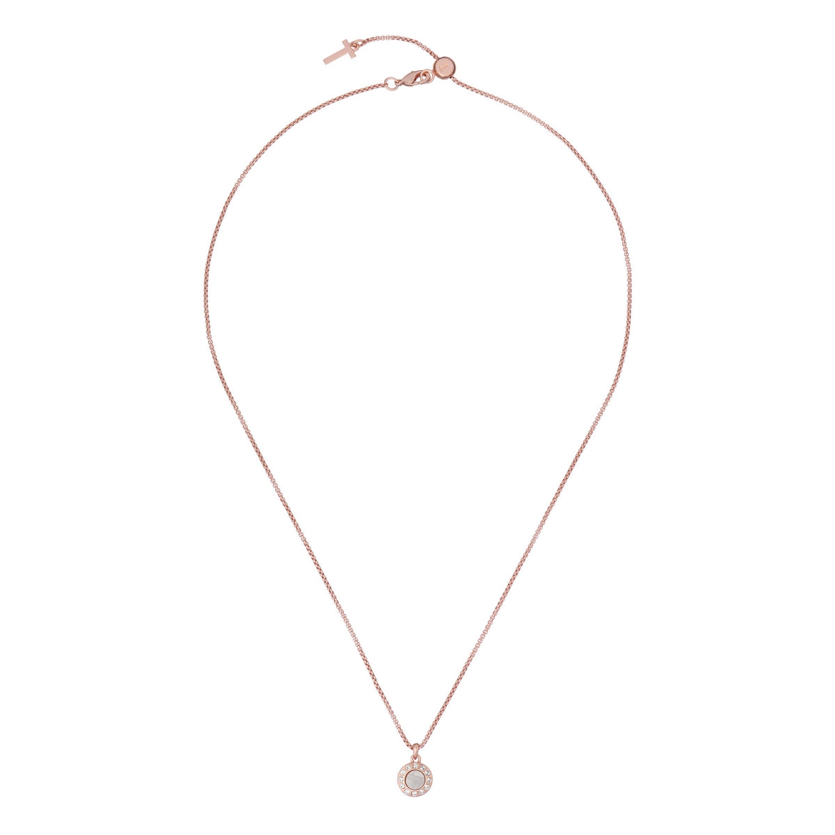 ted baker gemmarh gem button rose gold tone mother of pearl crystal pendant