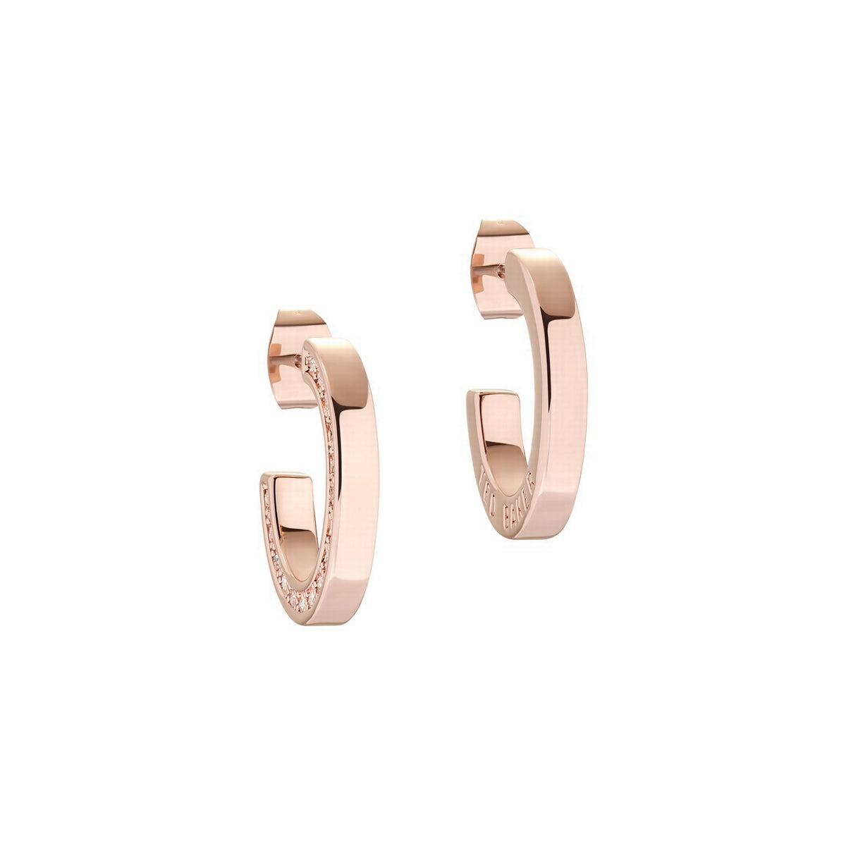 ted baker crystal hoop rose gold earrings