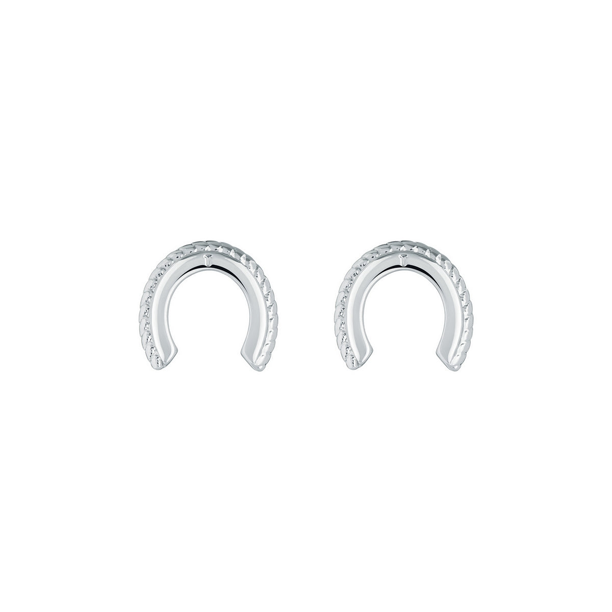 ted bakerlouiee lucky horseshoe stud earring silver tone