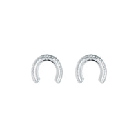 ted bakerlouiee lucky horseshoe stud earring silver tone