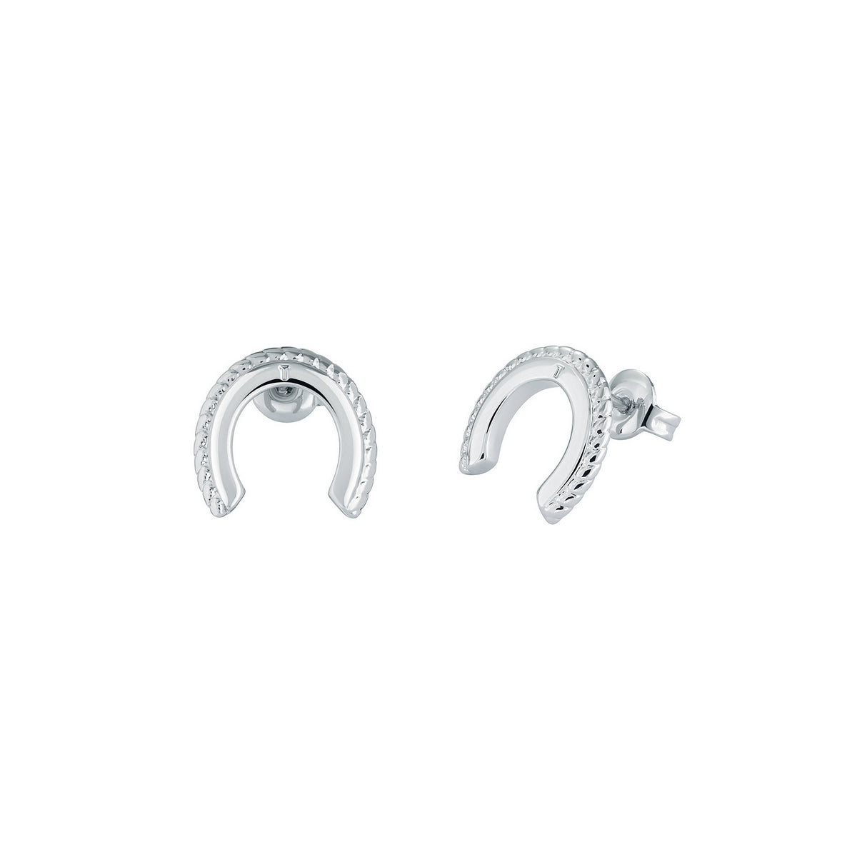 ted bakerlouiee lucky horseshoe stud earring silver tone