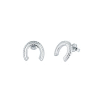 ted bakerlouiee lucky horseshoe stud earring silver tone