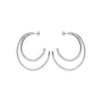 ted baker helinaa large double hoop earring silver tone