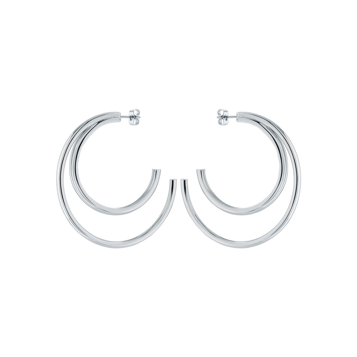 ted baker helinaa large double hoop earring silver tone