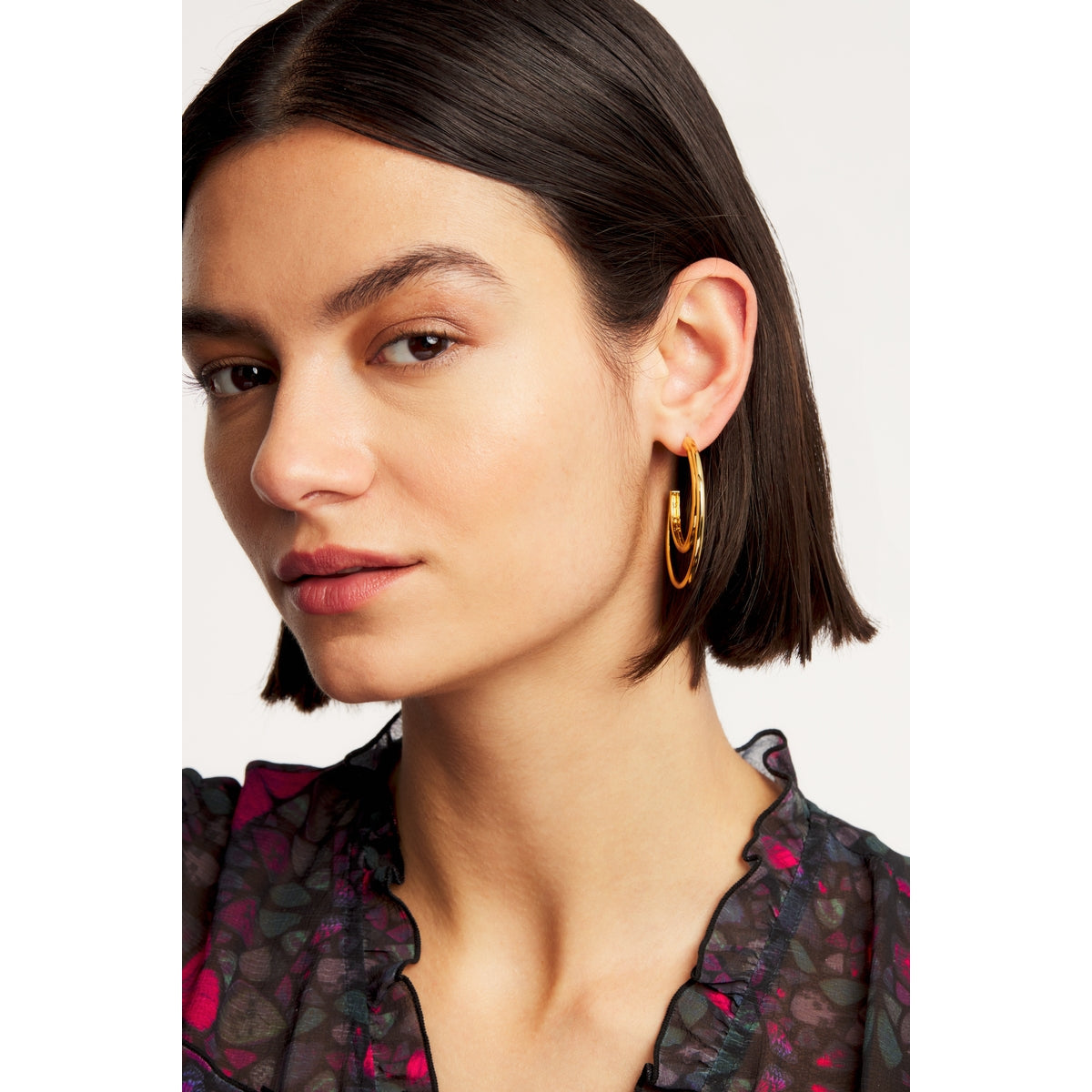 ted baker helinaa large double hoop earring gold tone