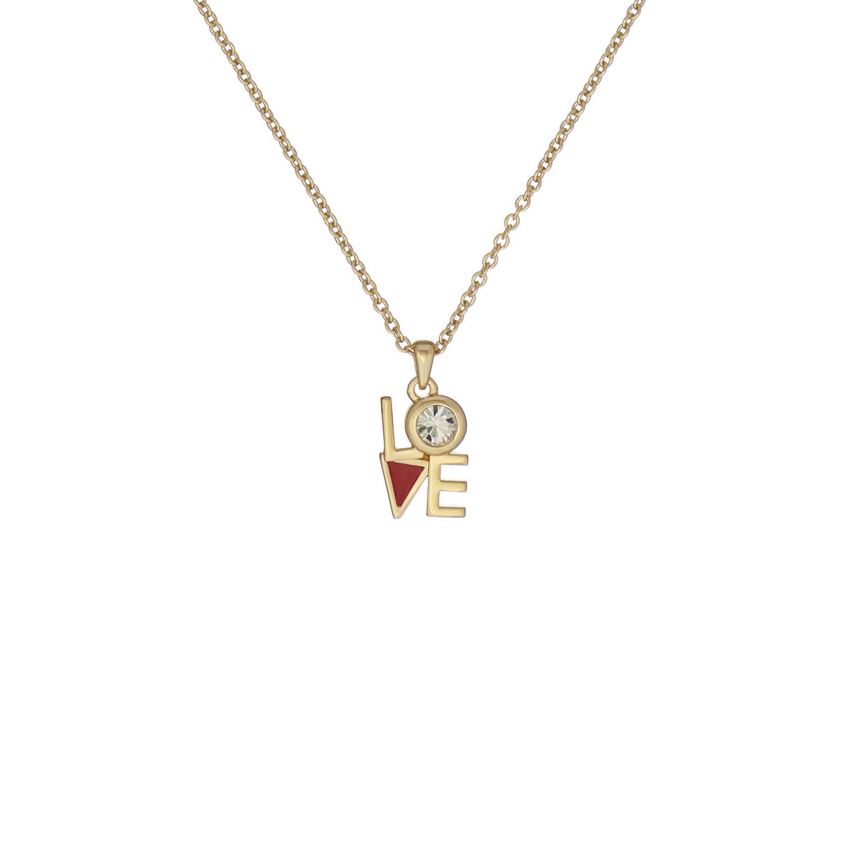 ted baker linnear lo-ve pendant clear crystal