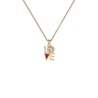 ted baker linnear lo-ve pendant clear crystal