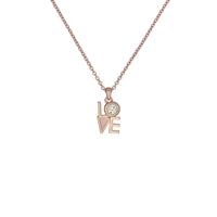 ted baker linnear lo-ve pendant clear crystal baby pink