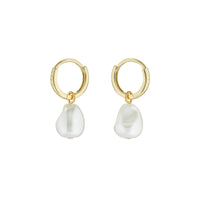 ted baker periaa pearly chain huggie earring gold tone, pearl