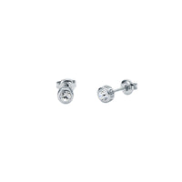 ted baker sinee: mini crystal stud earrings, silver tone, clear crystal