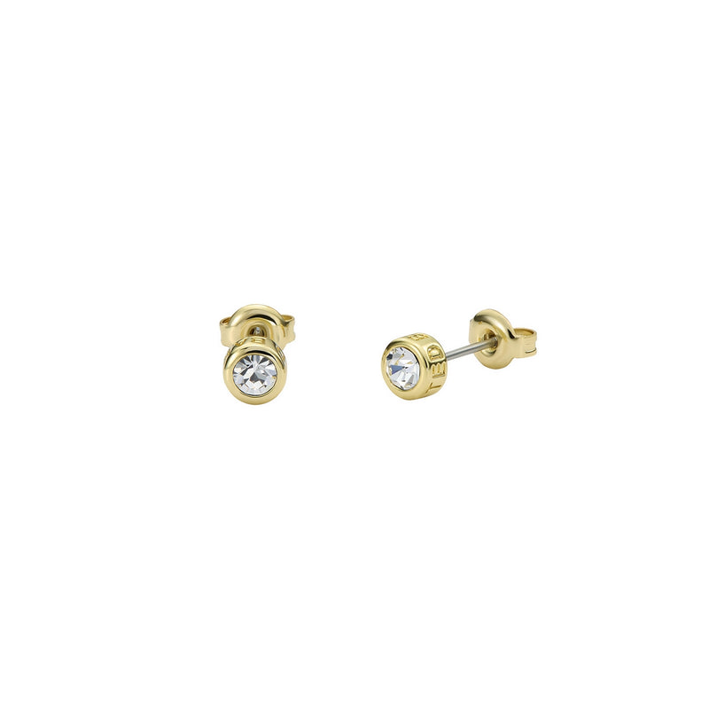 ted baker sinee: mini crystal stud earrings, gold tone, clear crystal