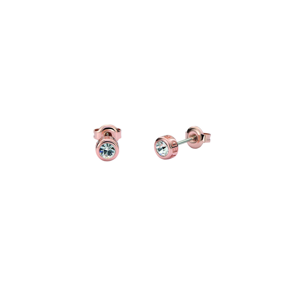 ted baker sinee: mini crystal stud earrings, rose gold tone, clear crystal