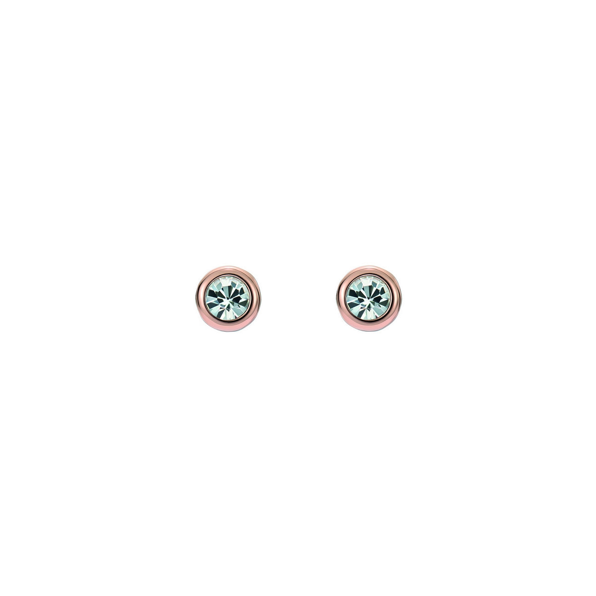 ted baker sinee: mini crystal stud earrings, rose gold tone, clear crystal