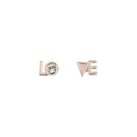 ted baker liinah lo-ve stud earring baby pink, clear crystal