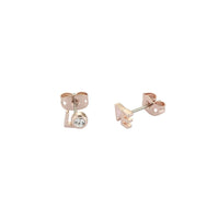 ted baker liinah lo-ve stud earring baby pink, clear crystal
